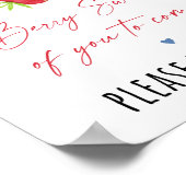 Strawberry Blueberry Birthday Favor Sign Poster (Ecke)