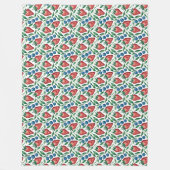 Strawberry Blueberry Muster für Wasserfarbe Fleecedecke (Vorderseite)