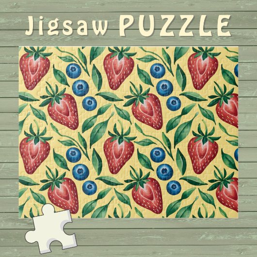 Strawberry Blueberry Muster für Wasserfarbe Puzzle