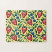 Strawberry Blueberry Muster für Wasserfarbe Puzzle (Horizontal)