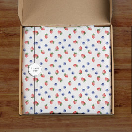 Strawberry Blueberry Pattern Berry Sweet White Seidenpapier