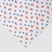 Strawberry Blueberry Pattern Berry Sweet White Seidenpapier (Ausschnitt)