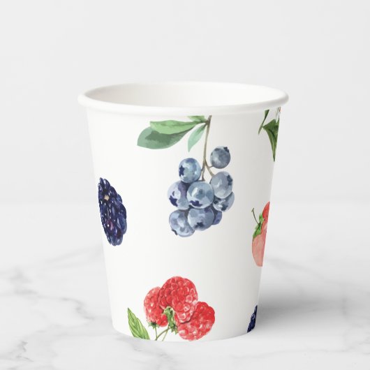 Strawberry Blueberry Shower Paper Cups Pappbecher (Vorderseite)