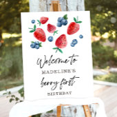Strawberry Blueberry Sweet Berry Birthday Willkomm Poster