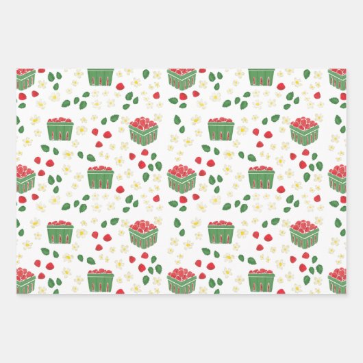 Strawberry Blume Erdbeere Fields Berry First Geschenkpapier Set (Vorderseite)