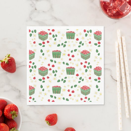 Strawberry Blume Erdbeere Fields Berry First Serviette (Beispiel)
