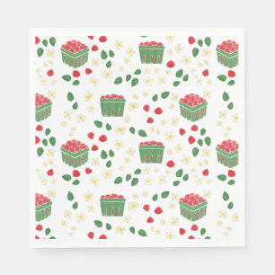 Strawberry Blume Erdbeere Fields Berry First Serviette