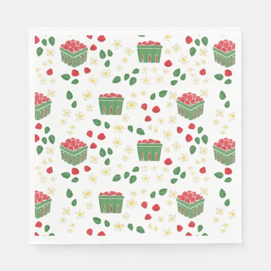 Strawberry Blume Erdbeere Fields Berry First Serviette (Vorderseite)