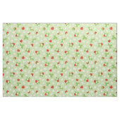 Strawberry Blumengrün Roter Dopamin Print Stoff (Fat Quarter (45,7 x 55,9 cm))