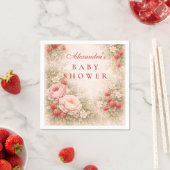 Strawberry Blush Floral Baby Shower Serviette (Beispiel)