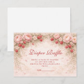 Strawberry Blush Floral Diapper Raffle Begleitkarte (Vorne/Hinten)