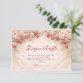 Strawberry Blush Floral Diapper Raffle Begleitkarte (Stehend Vorderseite)