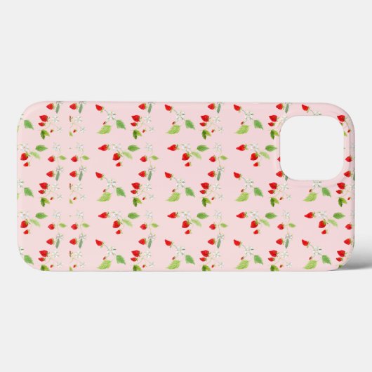 Strawberry-Blüten Case-Mate iPhone Hülle (Rückseite (Horizontal))