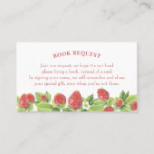 Strawberry Book Request or Book Book Card Visitenkarte (Vorderseite)