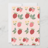 Strawberry Bouquet Blossom Babydusche Einladung (Rückseite)