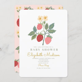 Strawberry Bouquet Blossom Babydusche Einladung