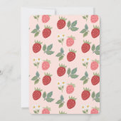 Strawberry Bouquet Blossom Babydusche Einladung (Rückseite)
