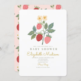 Strawberry Bouquet Blossom Babydusche Einladung