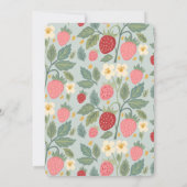 Strawberry Bouquet Blossom Babydusche Einladung (Rückseite)