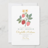 Strawberry Bouquet Blossom Babydusche Einladung (Vorderseite)