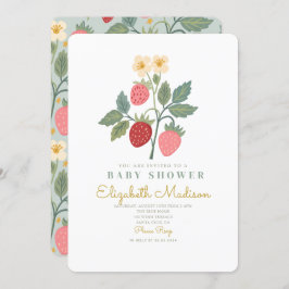 Strawberry Bouquet Blossom Babydusche Einladung