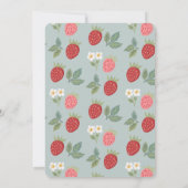 Strawberry Bouquet Blossom Babydusche Einladung (Rückseite)