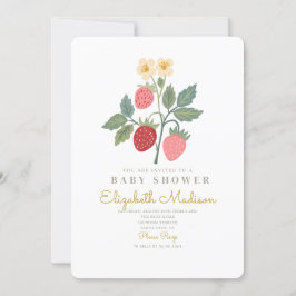 Strawberry Bouquet Blossom Babydusche Einladung
