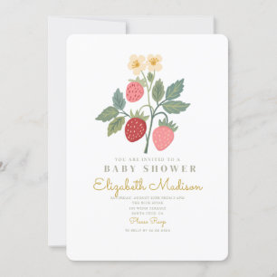 Strawberry Bouquet Blossom Babydusche Einladung