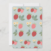 Strawberry Bouquet Blossom Babydusche Einladung (Rückseite)