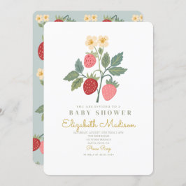 Strawberry Bouquet Blossom Babydusche Einladung