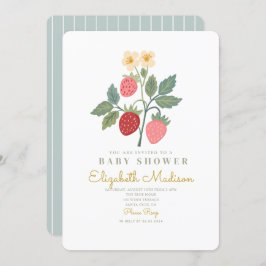 Strawberry Bouquet Blossom Babydusche Einladung