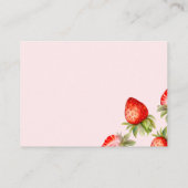 Strawberry Bow Baby Shower Diaper Raffle Begleitkarte (Rückseite)