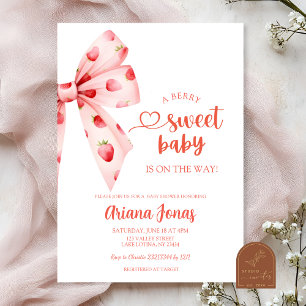 Strawberry Bow Beere Sweet Baby Dusche Einladung