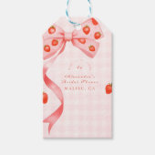 Strawberry Bow Brautparty Geschenkanhänger (Vorderseite)