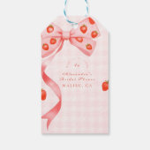 Strawberry Bow Brautparty Geschenkanhänger (Rückseite)