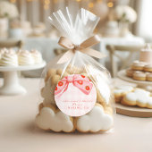 Strawberry Bow Brautparty Runder Aufkleber