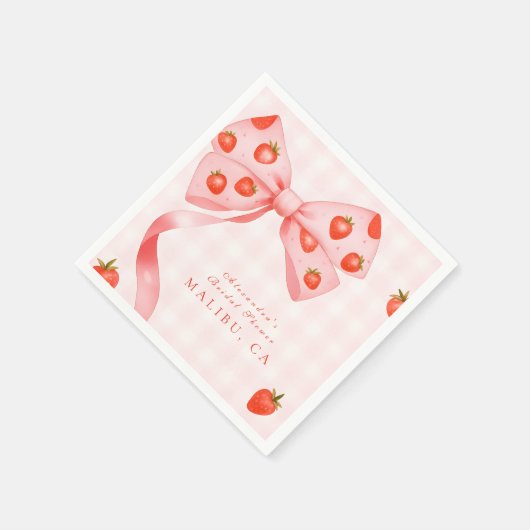 Strawberry Bow Brautparty Serviette (Ecke)