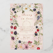 Strawberry Bow Bridal Shower Invitation Folieneinladung (Vorderseite)