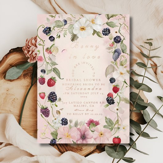 Strawberry Bow Bridal Shower Invitation Folieneinladung