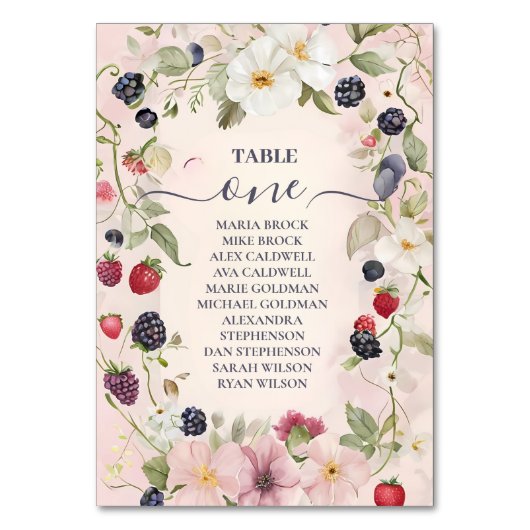 Strawberry Bow Bridal Shower Tischnummer (Vorderseite)