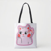 Strawberry Bow Pink Kitty - Niedlicher Cartoon Des Tasche (Vorderseite)