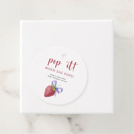 Strawberry Bow Pop, wenn sie Pop Geschenkanhänger (Beispiel)