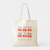 Strawberry & Bows Kawaii Design Tragetasche (Rückseite)