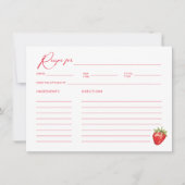 Strawberry Brautparty Rezept Card Einladung (Vorderseite)