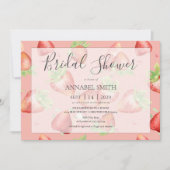 Strawberry Brautparty Tee Party Einladung (Vorderseite)