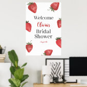 Strawberry Bridal Shower Welcome Poster (Heimbüro)