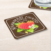 Strawberry Brown Square Paper Untersetzer (angewinkelt)