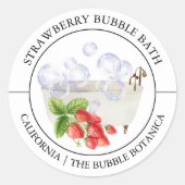 Strawberry Bubble Bath Runder Aufkleber (Vorderseite)