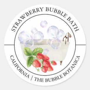 Strawberry Bubble Bath Runder Aufkleber