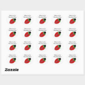 Strawberry Bug Runder Aufkleber (Blatt)